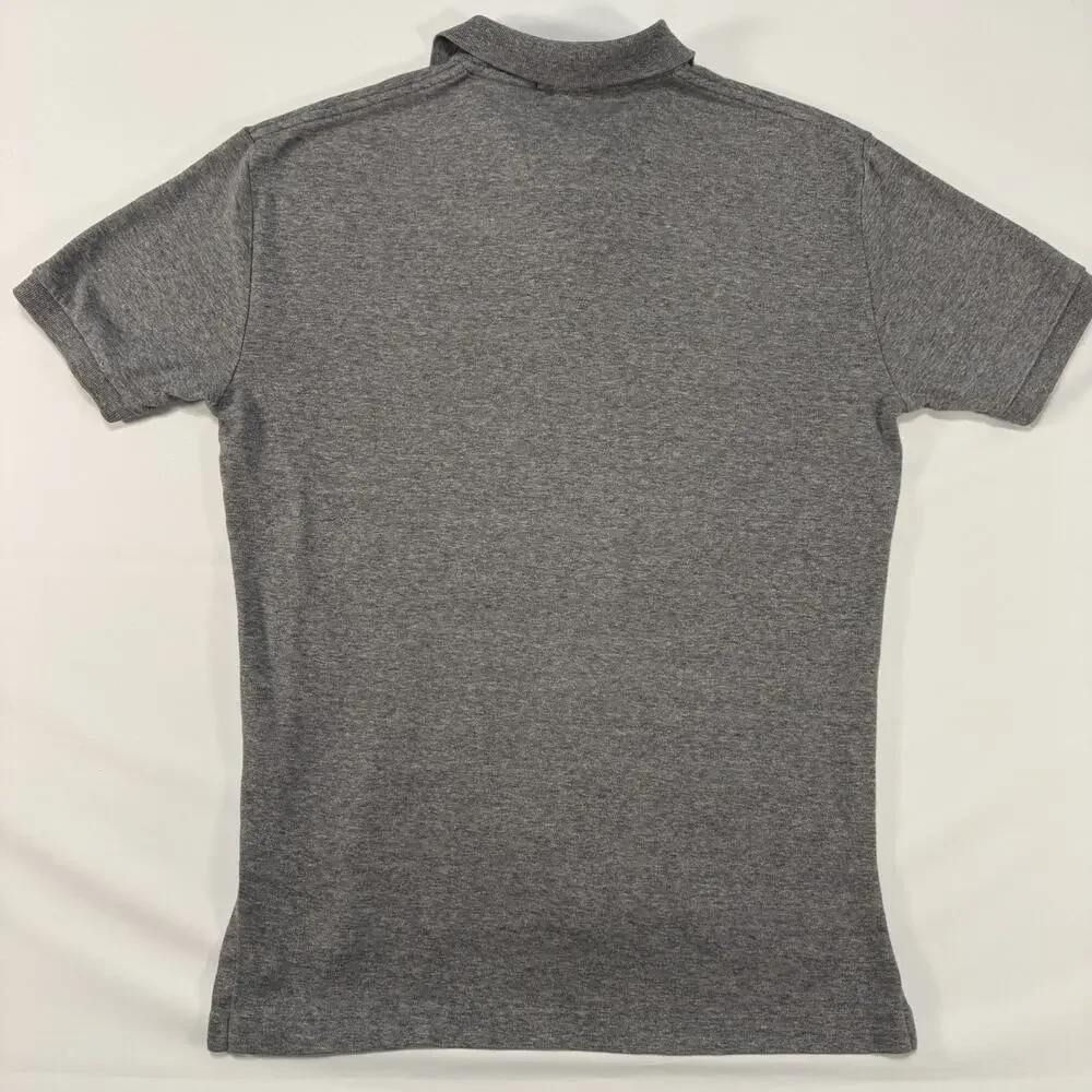 VTG Polo Ralph Lauren Slim Fit Short Sleeve Polo Mens S Gray Cotton White Pony